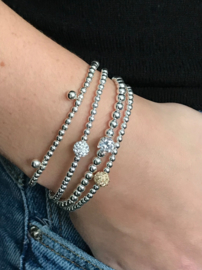 Armband Julia met Sterling zilveren balletjes en Swarovski crystal