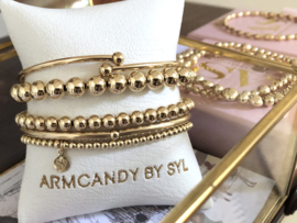 Armband Melody met buisjes en real gold plated balletjes