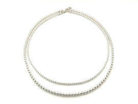 Ketting basis collectie met 3 mm 925 Sterling zilveren balletjes
