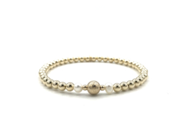 Armband Norah met pareltjes en real gold plated balletjes