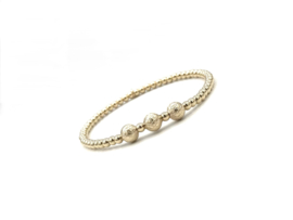 Armband Katie met diamant cut real gold plated balletjes