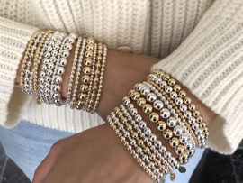 Armband met real gold plated balletjes 5 mm basis collectie