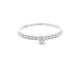 Armband Mara met Sterling zilveren balletjes en Zirkonia bedel