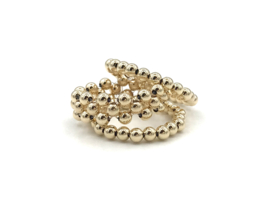 Stretch ring Zehra met dubbele lagen real gold plated balletjes