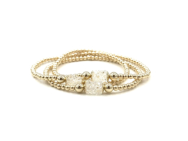 Armband Nour small met real gold plated balletjes en exclusief Swarovski tube