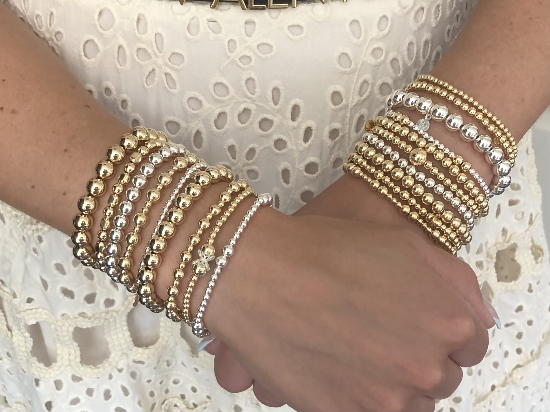 Armband Laurie met 925 Sterling zilveren- en real gold plated balletjes