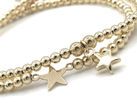 Armband sparkling Star met ster en real gold plated balletjes