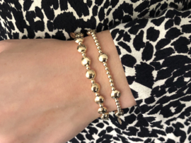 Armband Kae met platte real gold plated balletjes