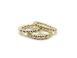 Stretch ring Alysha met real gold plated balletjes