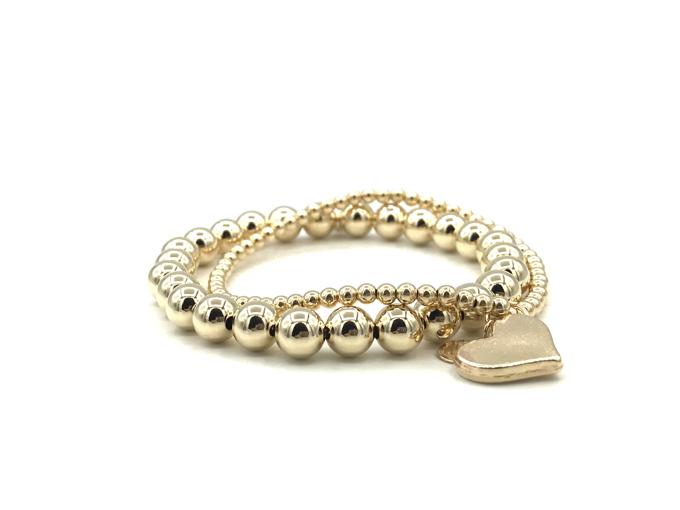Armband Sifra met real gold plated balletjes en hartjes bedel