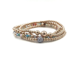 Armband Chloë met kleine en grote rosé real gold plated balletjes