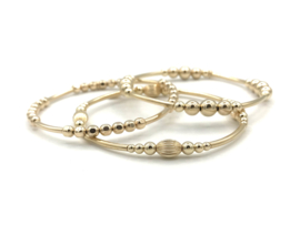 Armband Noa met real gold plated balletjes en buisjes