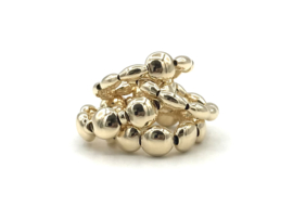 Stretch ring Lenthe met ovale- en platte real gold plated balletjes