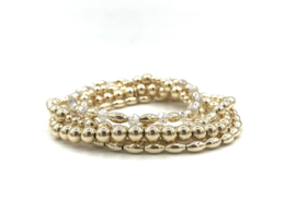 Armband Khadija met crystal en ovale real gold plated balletjes