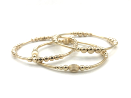 Armband Emily met real gold plated balletjes en buisjes