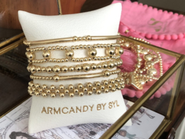 Armband Zehra IV met dubbele lagen real gold plated balletjes