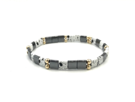 Armband Tila night met gold plated balletjes en edelsteen