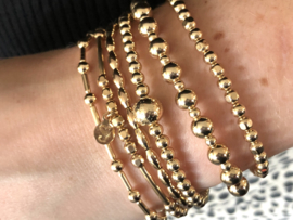 Armband Kelly met real gold plated staafjes en balletjes