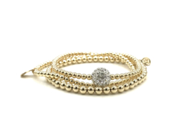 Armband Nova met real gold plated bolletjes en glitterbol