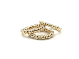 Stretch ring Carice big met real gold plated balletjes en wieltjes