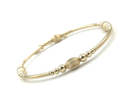 Armband Loïs met real gold plated balletjes en buisjes