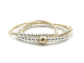 Armband Ivy met Sterling zilveren en real gold plated balletjes