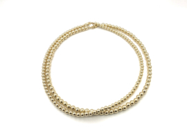 Ketting basis collectie met 6 mm real gold plated balletjes