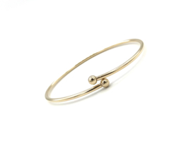 Real gold plated flex armband met balletjes