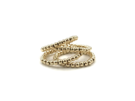Stretch basis ring Noémi small met real gold plated balletjes