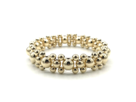 Armband Zehra II met dubbele lagen real gold plated balletjes