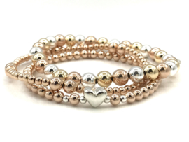 Armband Laraa met mixed colors 925 Sterling zilveren en real gold plated balletjes 6 mm basis collectie