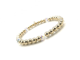 Armband Nisa met real gold plated balletjes en Swarovski crystal