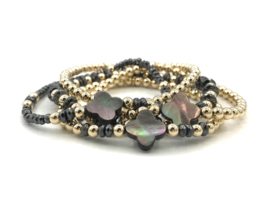 Armband Roza met real gold plated balletjes en hematiet