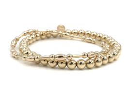 Armband Lilou met real gold plated staafjes en ovale balletjes