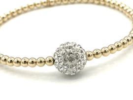 Armband Nova met real gold plated bolletjes en glitterbol