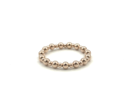 Stretch ring Emilia met rosé real gold plated balletjes