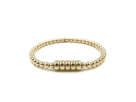 Armband Syll met platte en ronde real gold plated balletjes