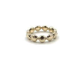 Stretch ring Giulia small met platte real gold plated balletjes