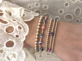 Armband Elina met kwarts en real gold plated balletjes