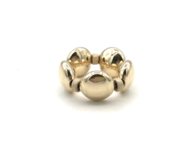 Stretch ring Giulia stardust met platte real gold plated balletjes