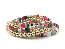 Armband Tila circus III met gold plated balletjes en edelsteen