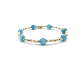 Armband Noor met real gold plated balletjes en turquoise jade edelsteen