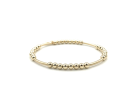 Armband Lotte met real gold plated balletjes en buisjes