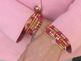 Armband Melina met chalcedoon edelsteen en real gold plated balletjes