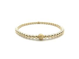 Armband Mirthe met stardust bal en real gold plated balletjes