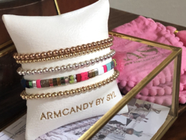 Armband Tila festival V met mixed colors zilver-rosé-gold tila edelsteentjes