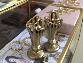 Stretch ring Kae met platte real gold plated balletjes