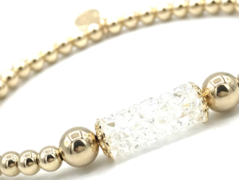 Armband Nour met real gold plated balletjes en Swarovski crystal