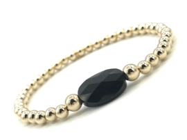 Armband Yasmine met real gold plated bolletjes en Swarovski crystal