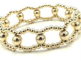 Armband Zehra V met dubbele lagen real gold plated balletjes